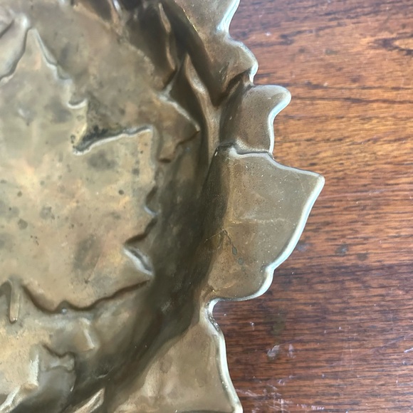 VTG Italian Solid Brass Maple Leaf Decorative Bowl MCM , Academia, Fall, Cottage - Picture 2 of 7